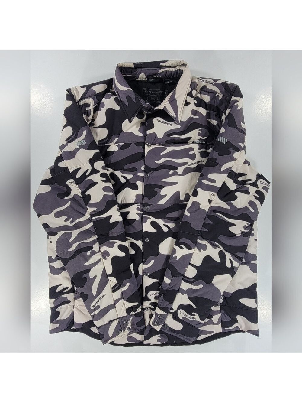 Truewerk Flac Shacket Jacket Insulated Overshirt Snow Camo Mens XL Snap Front